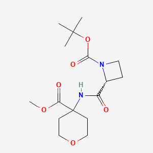 tert-butyl (2R)-2-[(4-methoxycarbonyloxan-4-yl)carbamoyl]azetidine-1-carboxylate