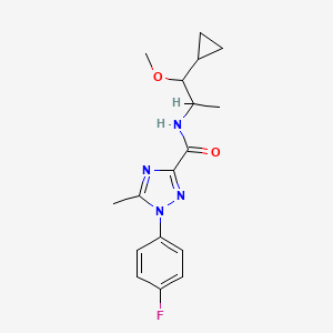 N-(1-cyclopropyl-1-methoxypropan-2-yl)-1-(4-fluorophenyl)-5-methyl-1,2,4-triazole-3-carboxamide