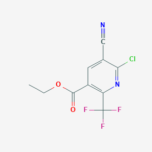 molecular formula C10H6ClF3N2O2 B069758 6-氯-5-氰基-2-(三氟甲基)烟酸乙酯 CAS No. 175277-73-3
