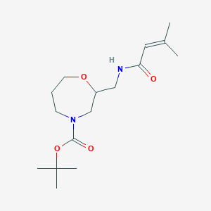 molecular formula C16H28N2O4 B6975801 Tert-butyl 2-[(3-methylbut-2-enoylamino)methyl]-1,4-oxazepane-4-carboxylate 