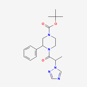 Tert-butyl 3-phenyl-4-[2-(1,2,4-triazol-1-yl)propanoyl]piperazine-1-carboxylate