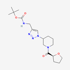 molecular formula C18H29N5O4 B6975842 tert-butyl N-[[1-[1-[(2S)-oxolane-2-carbonyl]piperidin-3-yl]triazol-4-yl]methyl]carbamate 