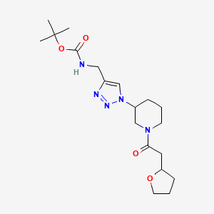 tert-butyl N-[[1-[1-[2-(oxolan-2-yl)acetyl]piperidin-3-yl]triazol-4-yl]methyl]carbamate