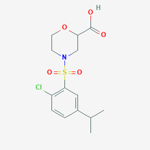 4-(2-Chloro-5-propan-2-ylphenyl)sulfonylmorpholine-2-carboxylic acid