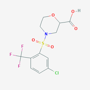 4-[5-Chloro-2-(trifluoromethyl)phenyl]sulfonylmorpholine-2-carboxylic acid