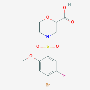 4-(4-Bromo-5-fluoro-2-methoxyphenyl)sulfonylmorpholine-2-carboxylic acid