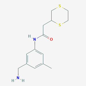 N-[3-(aminomethyl)-5-methylphenyl]-2-(1,4-dithian-2-yl)acetamide