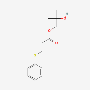 molecular formula C14H18O3S B6975885 (1-Hydroxycyclobutyl)methyl 3-phenylsulfanylpropanoate 