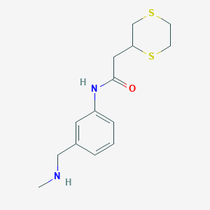 molecular formula C14H20N2OS2 B6975896 2-(1,4-dithian-2-yl)-N-[3-(methylaminomethyl)phenyl]acetamide 