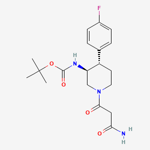 molecular formula C19H26FN3O4 B6975934 tert-butyl N-[(3S,4S)-1-(3-amino-3-oxopropanoyl)-4-(4-fluorophenyl)piperidin-3-yl]carbamate 