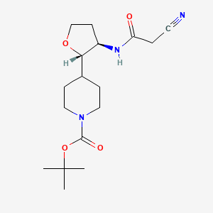 molecular formula C17H27N3O4 B6975963 tert-butyl 4-[(2S,3R)-3-[(2-cyanoacetyl)amino]oxolan-2-yl]piperidine-1-carboxylate 