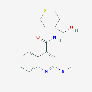 molecular formula C18H23N3O2S B6975972 2-(dimethylamino)-N-[4-(hydroxymethyl)thian-4-yl]quinoline-4-carboxamide 