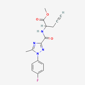 Methyl 2-[[1-(4-fluorophenyl)-5-methyl-1,2,4-triazole-3-carbonyl]amino]pent-4-ynoate