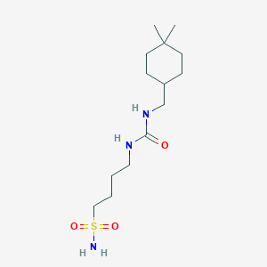 molecular formula C14H29N3O3S B6976008 1-[(4,4-Dimethylcyclohexyl)methyl]-3-(4-sulfamoylbutyl)urea 