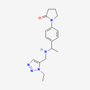 molecular formula C17H23N5O B6976023 1-[4-[1-[(3-Ethyltriazol-4-yl)methylamino]ethyl]phenyl]pyrrolidin-2-one 