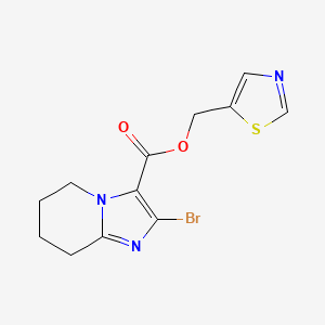 molecular formula C12H12BrN3O2S B6976024 1,3-Thiazol-5-ylmethyl 2-bromo-5,6,7,8-tetrahydroimidazo[1,2-a]pyridine-3-carboxylate 