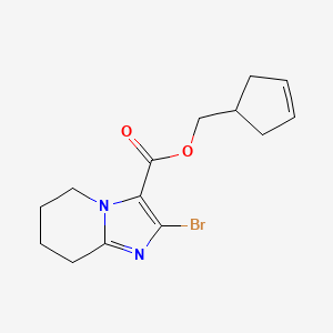 molecular formula C14H17BrN2O2 B6976028 Cyclopent-3-en-1-ylmethyl 2-bromo-5,6,7,8-tetrahydroimidazo[1,2-a]pyridine-3-carboxylate 