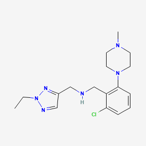 molecular formula C17H25ClN6 B6976064 N-[[2-chloro-6-(4-methylpiperazin-1-yl)phenyl]methyl]-1-(2-ethyltriazol-4-yl)methanamine 