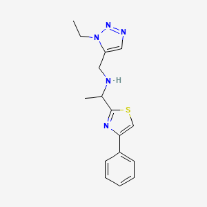 molecular formula C16H19N5S B6976065 N-[(3-ethyltriazol-4-yl)methyl]-1-(4-phenyl-1,3-thiazol-2-yl)ethanamine 