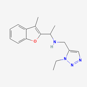 molecular formula C16H20N4O B6976071 N-[(3-ethyltriazol-4-yl)methyl]-1-(3-methyl-1-benzofuran-2-yl)ethanamine 