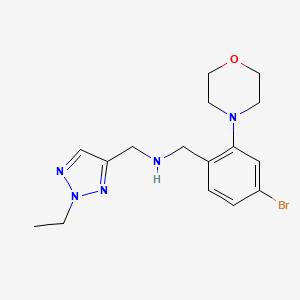 molecular formula C16H22BrN5O B6976088 1-(4-bromo-2-morpholin-4-ylphenyl)-N-[(2-ethyltriazol-4-yl)methyl]methanamine 