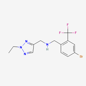 molecular formula C13H14BrF3N4 B6976091 1-[4-bromo-2-(trifluoromethyl)phenyl]-N-[(2-ethyltriazol-4-yl)methyl]methanamine 