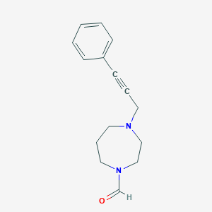 molecular formula C15H18N2O B6976109 4-(3-Phenylprop-2-ynyl)-1,4-diazepane-1-carbaldehyde 