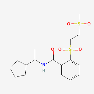 N-(1-cyclopentylethyl)-2-(2-methylsulfonylethylsulfonyl)benzamide