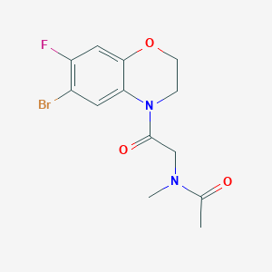 molecular formula C13H14BrFN2O3 B6976184 N-[2-(6-bromo-7-fluoro-2,3-dihydro-1,4-benzoxazin-4-yl)-2-oxoethyl]-N-methylacetamide 