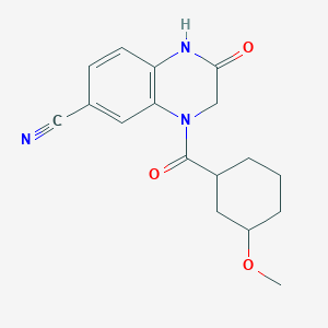 molecular formula C17H19N3O3 B6976202 4-(3-Methoxycyclohexanecarbonyl)-2-oxo-1,3-dihydroquinoxaline-6-carbonitrile 