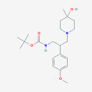 tert-butyl N-[3-(4-hydroxy-4-methylpiperidin-1-yl)-2-(4-methoxyphenyl)propyl]carbamate