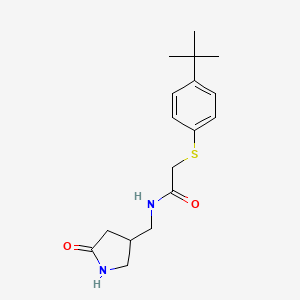 2-(4-tert-butylphenyl)sulfanyl-N-[(5-oxopyrrolidin-3-yl)methyl]acetamide