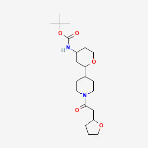 tert-butyl N-[2-[1-[2-(oxolan-2-yl)acetyl]piperidin-4-yl]oxan-4-yl]carbamate