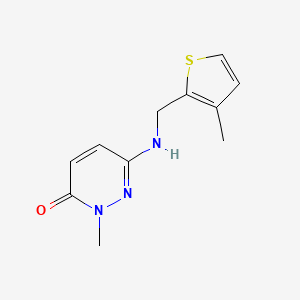 molecular formula C11H13N3OS B6976292 2-Methyl-6-[(3-methylthiophen-2-yl)methylamino]pyridazin-3-one 