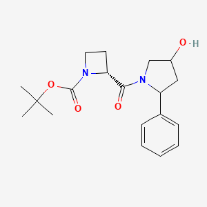 molecular formula C19H26N2O4 B6976326 tert-butyl (2R)-2-(4-hydroxy-2-phenylpyrrolidine-1-carbonyl)azetidine-1-carboxylate 