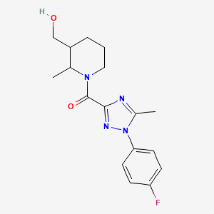 molecular formula C17H21FN4O2 B6976330 [1-(4-Fluorophenyl)-5-methyl-1,2,4-triazol-3-yl]-[3-(hydroxymethyl)-2-methylpiperidin-1-yl]methanone 