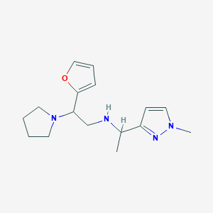 molecular formula C16H24N4O B6976349 2-(furan-2-yl)-N-[1-(1-methylpyrazol-3-yl)ethyl]-2-pyrrolidin-1-ylethanamine 