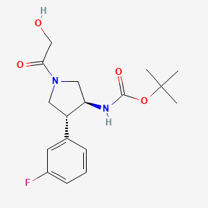 tert-butyl N-[(3S,4R)-4-(3-fluorophenyl)-1-(2-hydroxyacetyl)pyrrolidin-3-yl]carbamate