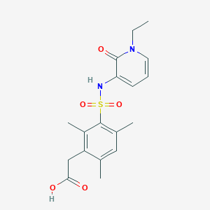 2-[3-[(1-Ethyl-2-oxopyridin-3-yl)sulfamoyl]-2,4,6-trimethylphenyl]acetic acid