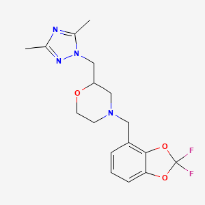 4-[(2,2-Difluoro-1,3-benzodioxol-4-yl)methyl]-2-[(3,5-dimethyl-1,2,4-triazol-1-yl)methyl]morpholine