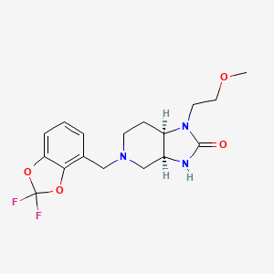 molecular formula C17H21F2N3O4 B6976429 (3aS,7aR)-5-[(2,2-difluoro-1,3-benzodioxol-4-yl)methyl]-1-(2-methoxyethyl)-3,3a,4,6,7,7a-hexahydroimidazo[4,5-c]pyridin-2-one 