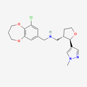 N-[(6-chloro-3,4-dihydro-2H-1,5-benzodioxepin-8-yl)methyl]-1-[(2R,3S)-2-(1-methylpyrazol-4-yl)oxolan-3-yl]methanamine