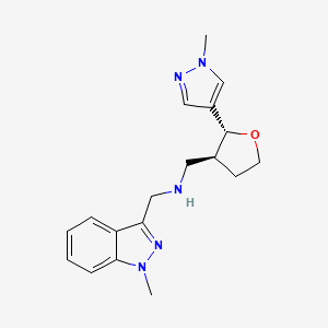 molecular formula C18H23N5O B6976454 N-[(1-methylindazol-3-yl)methyl]-1-[(2R,3S)-2-(1-methylpyrazol-4-yl)oxolan-3-yl]methanamine 