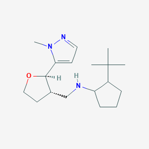 2-tert-butyl-N-[[(2R,3S)-2-(2-methylpyrazol-3-yl)oxolan-3-yl]methyl]cyclopentan-1-amine