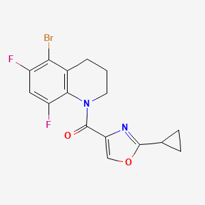 molecular formula C16H13BrF2N2O2 B6976486 (5-bromo-6,8-difluoro-3,4-dihydro-2H-quinolin-1-yl)-(2-cyclopropyl-1,3-oxazol-4-yl)methanone 