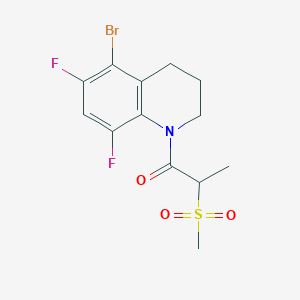 molecular formula C13H14BrF2NO3S B6976497 1-(5-bromo-6,8-difluoro-3,4-dihydro-2H-quinolin-1-yl)-2-methylsulfonylpropan-1-one 