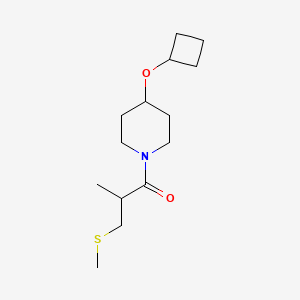 1-(4-Cyclobutyloxypiperidin-1-yl)-2-methyl-3-methylsulfanylpropan-1-one