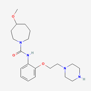 molecular formula C20H32N4O3 B6976506 4-methoxy-N-[2-(2-piperazin-1-ylethoxy)phenyl]azepane-1-carboxamide 