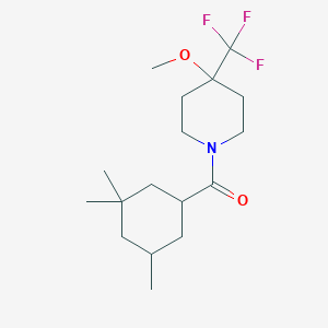 molecular formula C17H28F3NO2 B6976528 [4-Methoxy-4-(trifluoromethyl)piperidin-1-yl]-(3,3,5-trimethylcyclohexyl)methanone 