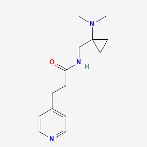 molecular formula C14H21N3O B6976535 N-[[1-(dimethylamino)cyclopropyl]methyl]-3-pyridin-4-ylpropanamide 